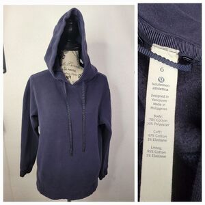 Lululemon Wind Down Pullover Womens Size 6 Hoodie Sweatshirt Blue W3AHXS